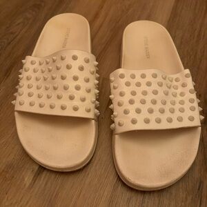 Steve Madden Studded Slide Sandals White Size 9